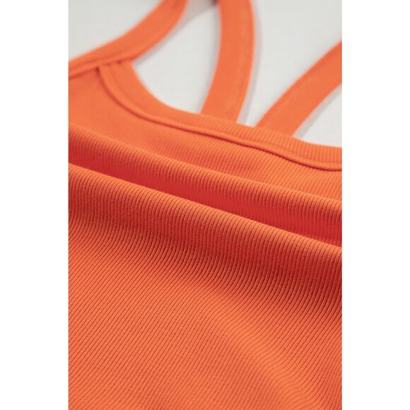 Orange Athletic Ribbed Cropped Cami Top New In Package S, M - Picture 6 of 9